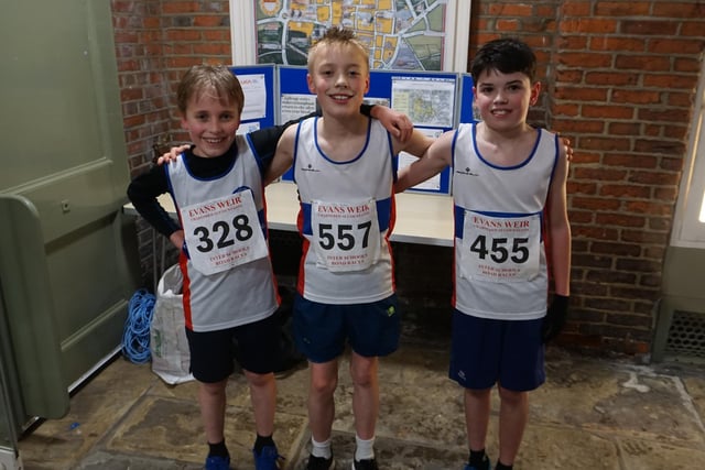 The first three home in the Year 6 boys' race