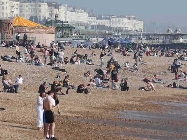 People made the most of the March sunshine on Brighton beach