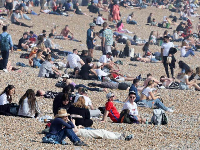 Brighton beach was the place to be today in the sunshine