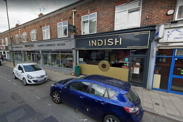 Indish 

41 Springfield Road, Horsham, RH12

Indian restaurant in Horsham with a 4.5 star rating on Trip Advisor

One reviewer said: "Awesome customer service, fast delivery and really, really tasty food."

Information from Trip Advisor and photo from Google Maps