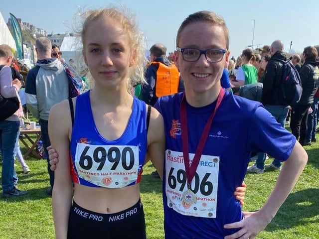 Rae Le Fay and Toby Booth from Hastings AC both shone in the junior run