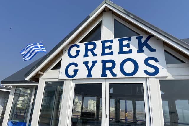 Greek Gyros on Eastbourne pier SUS-220325-113947001