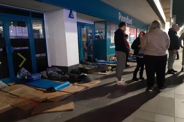The fundraisers preparing to bed down for the night