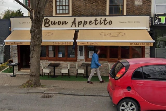 Buon Appetito Burgess Hill at 171 London Road, Burgess Hill, has a rating of 4.5 out of five from 430 Google reviews. A spokesperson said: "Offering fine dining, a remarkable wine list, music and on occasions entertainment, Buon Appetito has become one of the most popular and best known Italian restaurants in Sussex." Picture: Google Street View.