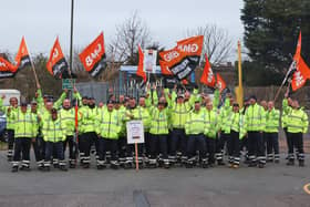 A meeting on Thursday morning involved officers from Adur and Worthing Councils, 'recognised union' UNISON and the GMB (pictured) — whose members are in the second week of a strike. Photo: Eddie Mitchell