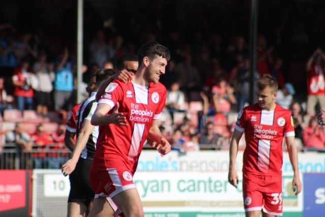Ashley Nadesan celebrates his goal. Crawley Town v Rochdale. Picture by Cory Pickford SUS-220326-191255004