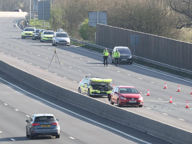 M23 closed after multi-vehicle collision. Photo: Eddie Mitchell
