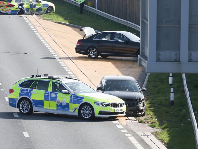 M23 closed after multi-vehicle collision. Photo: Eddie Mitchell