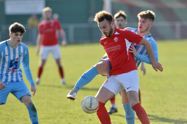 Action from Arundel's 4-2 win over Worthing United at Mill Road in the quarter-finals of the SCFL Division 1 Cup / Picture: Stephen Goodger