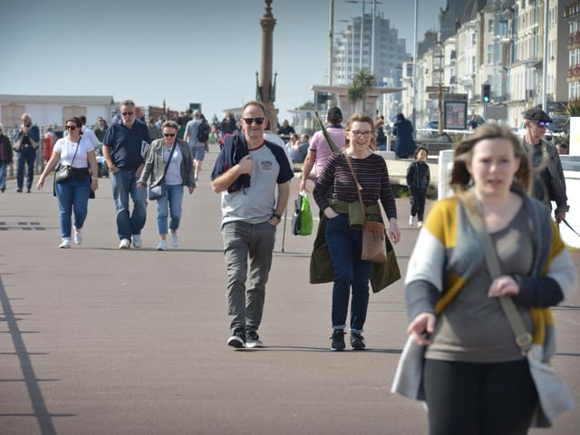 Hastings seafront on Saturday