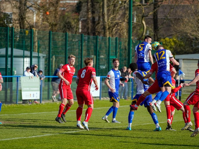 Action from Haywards Heath Town's Isthmian south east division win at home to Whitstable / Pictures: Ray Turner