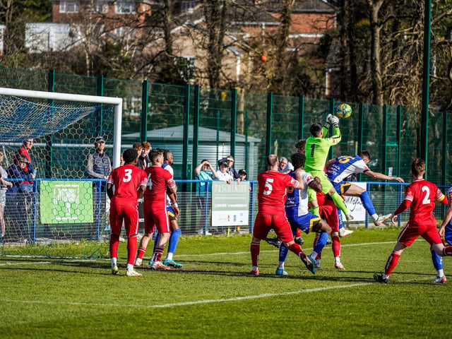 Action from Haywards Heath Town's Isthmian south east division win at home to Whitstable / Pictures: Ray Turner