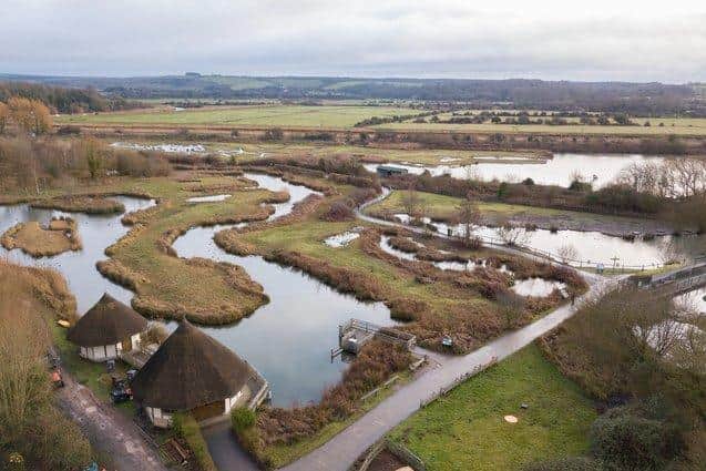 An aerial view of the Arundel Wetland Centre