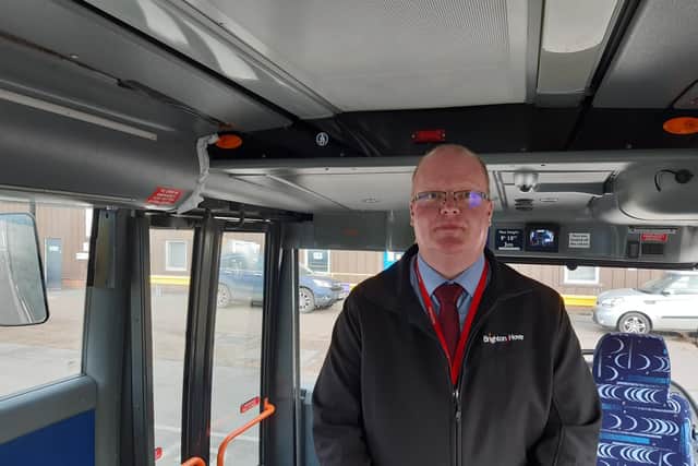 Deputy Recruitment & Training Coordinator Dean Lefevre gives us a tour of the training bus. Credit: Ellis Peters