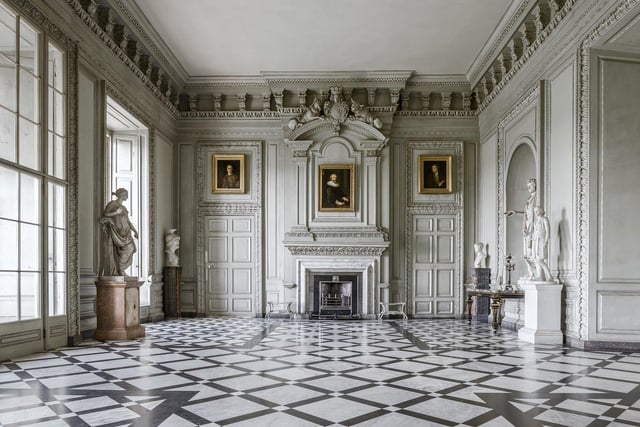 The Marble Hall at Petworth House and Park, West Sussex. The Square Dining Room at Petworth House and Park, West Sussex. The large painting is Reynold's `Macbeth & the Witches' and beneath are porcelain vases of the K'ang Hsi period. The Red Room at Petworth House and Park, West Sussex, ©National Trust Images Andreas von Einsiedel