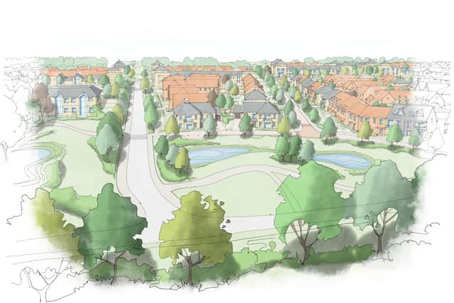 An artist's impression of the development at Drayton Water SUS-220328-121918001