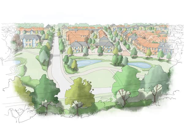 An artist's impression of the development at Drayton Water SUS-220328-121918001