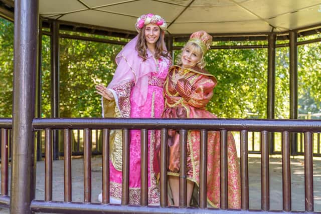 Vicky Edwards (in orange) and co-star Katie Bennett. Photo credit your event photography