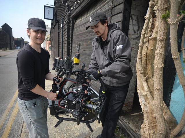 Filming of a trailer for The Tempest in Rock-a-Nore Road, Hastings. SUS-220329-080331001