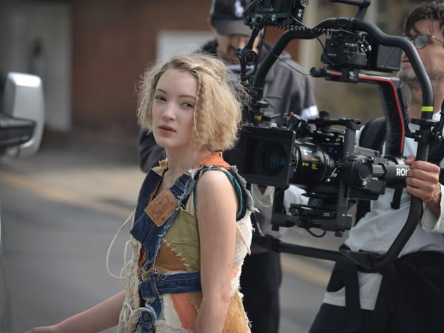 Filming of a trailer for The Tempest in Rock-a-Nore Road, Hastings. Featuring Raffiella Chapman. SUS-220329-080527001