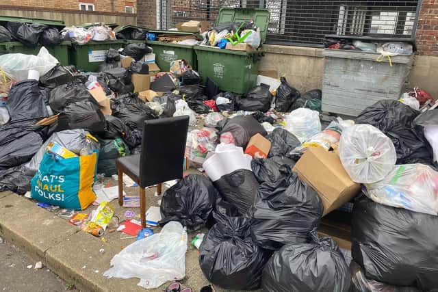 rubbish from communal bins at blocks of flats will start being collected today. Photo: Eddie Mitchell