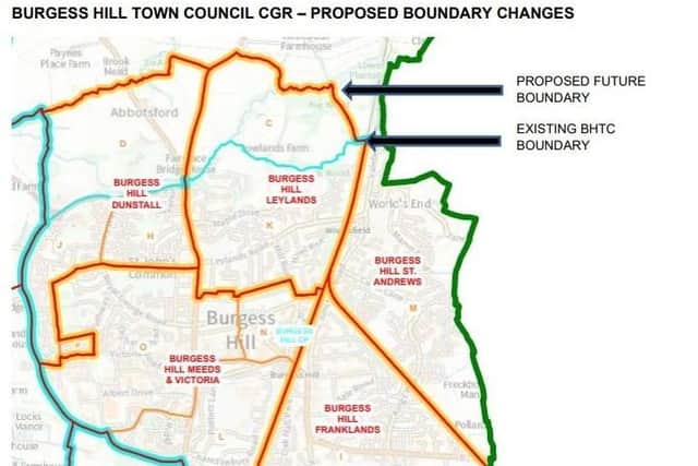 The new boundary of Burgess Hill would absorb the new Northern Arc development if a review does go  ahead