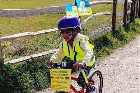 Sofia Shah pedalled from her home on Shoreham Beach to Bramber Castle and back, along the River Adur