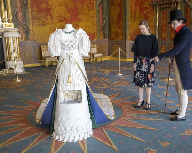 Stephanie Smart with a suitably-attired gent at the Royal Pavilion