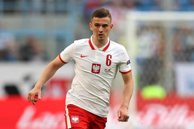 Brighton & Hove Albion duo Michał Karbownik and Kacper Kozłowski (pictured) helped Poland under-21s earn a late 1-1 home draw in their 2023 UEFA European Under-21 Championship qualifying match with Hungary this (Tuesday) afternoon. Picture by Boris Streubel/Getty Images