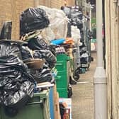 Rubbish piling up in Montaque Street, Worthing. Photo: Eddie Mitchell
