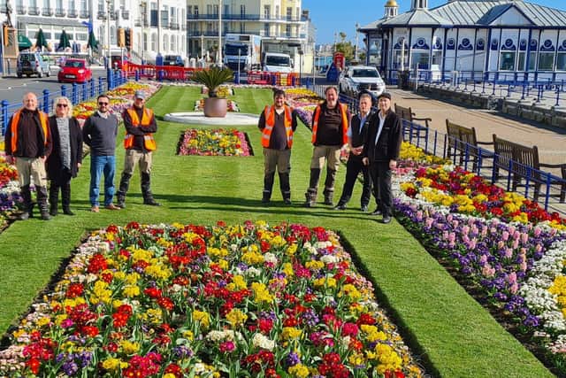 Eastbourne's winter/spring Carpet Gardens 2022. Picture from Eastbourne Borough Council SUS-220329-152200001