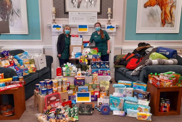 Staff, residents, relatives and friends of Westergate House care home gathered supplies and a donation of £500 towards Aid Collection for Ukraine