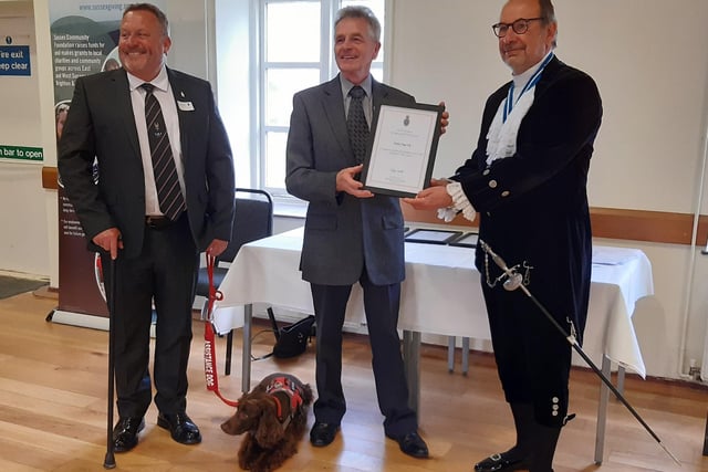 Veteran Mark Lanchberry and Garry Botterill, founder of Service Dogs UK, a West Sussex charity changing lives two at a time for veterans and rescue dogs by pairing them up