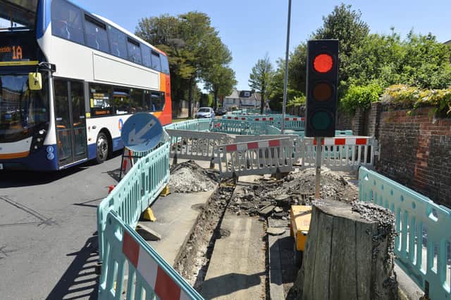Roadworks at Eldon and Willingdon Road junction (Photo by Jon Rigby) SUS-210616-082509001