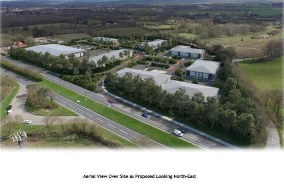 An aerial view of how the site would look. Photo from Wealden District Council. SUS-220331-161515001
