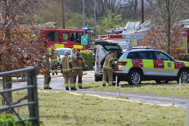 Emergency services at the scene this morning. Picture by Jack Chiverton