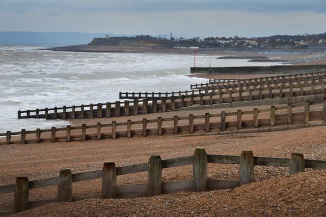 West St Leonards beach looking towards Galley Hill in Bexhill. Southern Water has confirmed that sewage was released in St Leonards and Bexhill yesterday (March 30) to stop a sewage overflow. SUS-190129-143209001