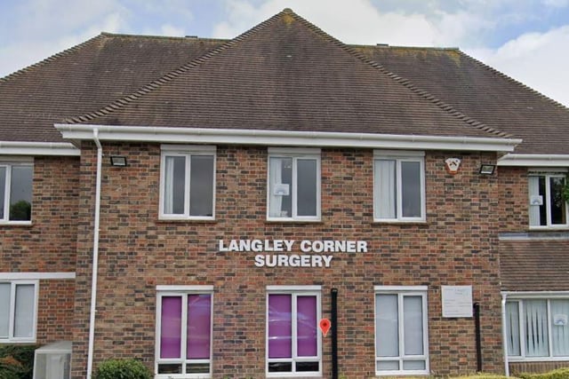 There are 1,569 patients per GP at Langley Corner Surgery. In total there are 11,923 patients and the full-time equivalent of 7.6 GPs.
