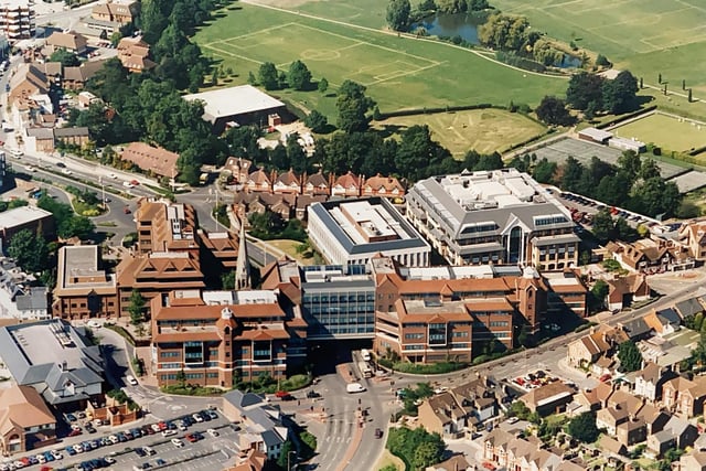 THe RSA buildings in the centre of Horsham pictures 20 years ago