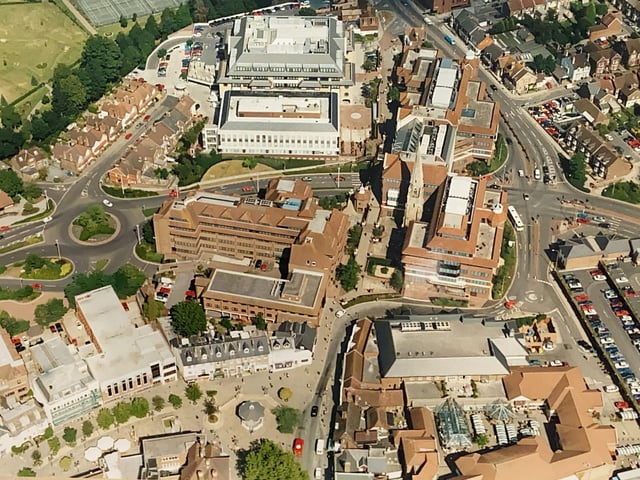 Horsham town centre including the Carfax, Piries Place and Albion Way
