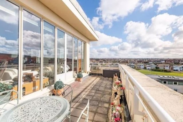This penthouse apartment in Corsica Hall, Seaford, is on the market for £700,000. SUS-220104-102211001