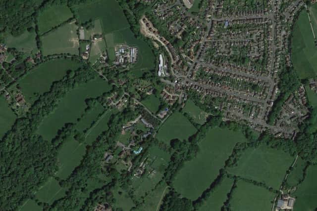 DM/22/0981: Land Adj. To Toybox Nursery, Coombe Hill Road, East Grinstead. Outline application for 5no dwellings with all matters reserved except for access. Photo: Google Maps.