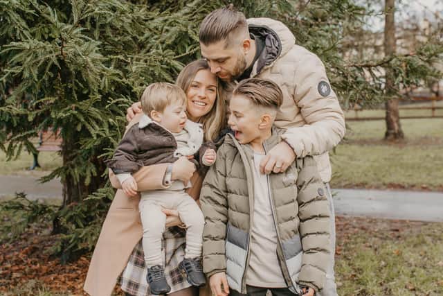 Hayley Abdo, mumpreneur and founder of Gigglekids & Co, Bognor Regis, with her husband and sons