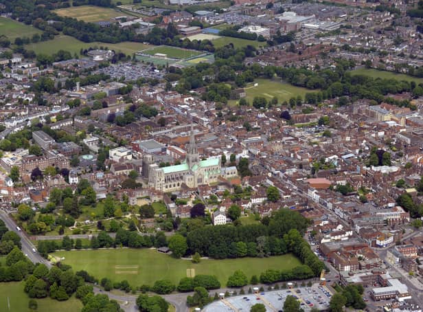 Aerial view of Chichester.  Photograph: Allan Hutchings/ Hilsea Portsmouth