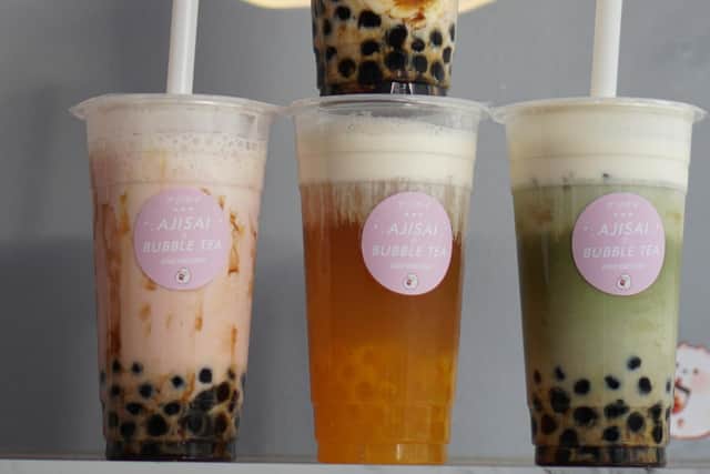 Ajisai offers a range of different bubble teas in all different flavours. Photo: Ajisai