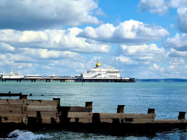 Cloud formations over the gilded pier, taken by Stella Lockyer with a Samsung Galaxy phone. SUS-220504-101027001