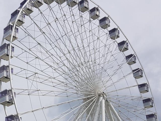 The Big Wheel on Eastbourne seafront at Western Lawns, taken by Bob Newton with a Samsung S8. "Much bigger wheel this yeart. Great for the mums, dads and children to see our lovely town from the air," he said. SUS-220504-101308001