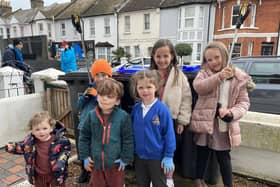 The kids of Becket Road came together and picked up litter amid the bin strikes in Adur and Worthing