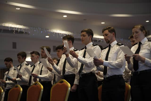 Sussex Police recruits at the ceremony on Wednesday, March 30. Picture from Sussex Police SUS-220504-113555001