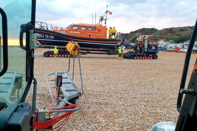 Hastings lifeboats searched for a lost light aircraft in the Channel at the weekend but were unable to find any wreckage. SUS-220504-155053001